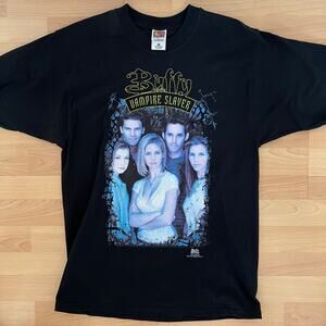Rare 90s Buffy the Vampire Slayer T-Shirt Buffy Promo Cast Tee VTG Medium NOS